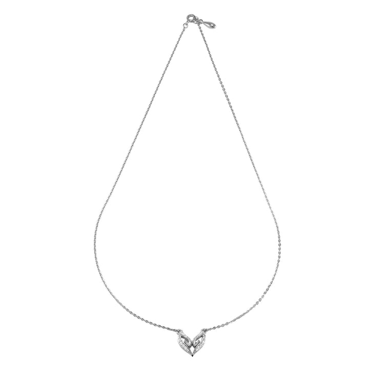 V Pavé Pendant - Sterling Silver + CZ Blanc