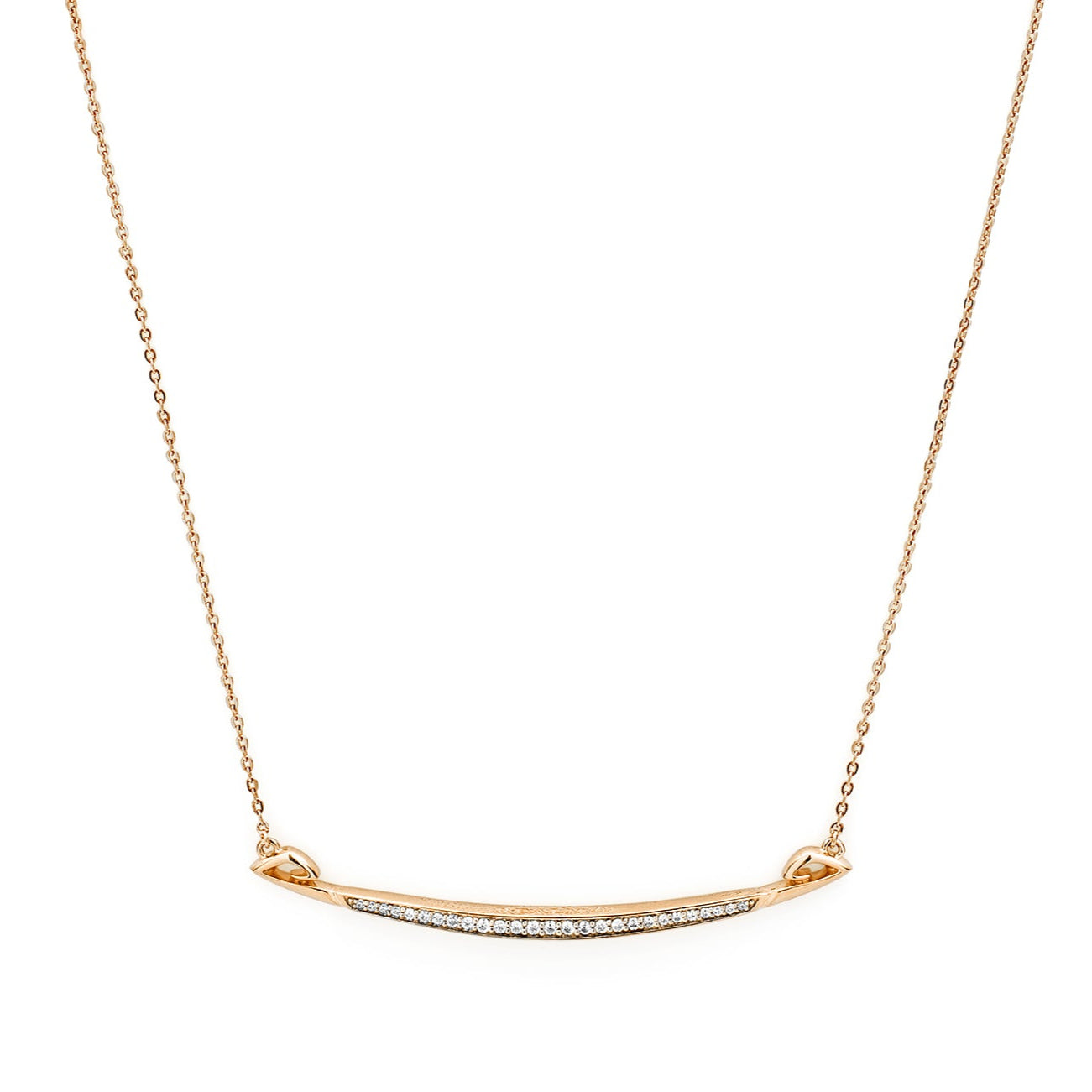 Pave Flower Power Charm Necklace Pale Gold
