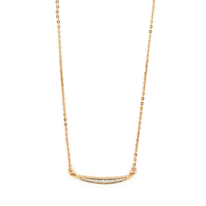 Crescent Pavé Necklace Medium - 18K Rose Gold Vermeil + CZ Blanc