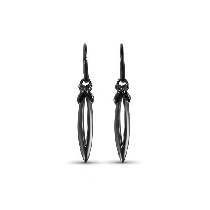 black ruthenium drop earring
