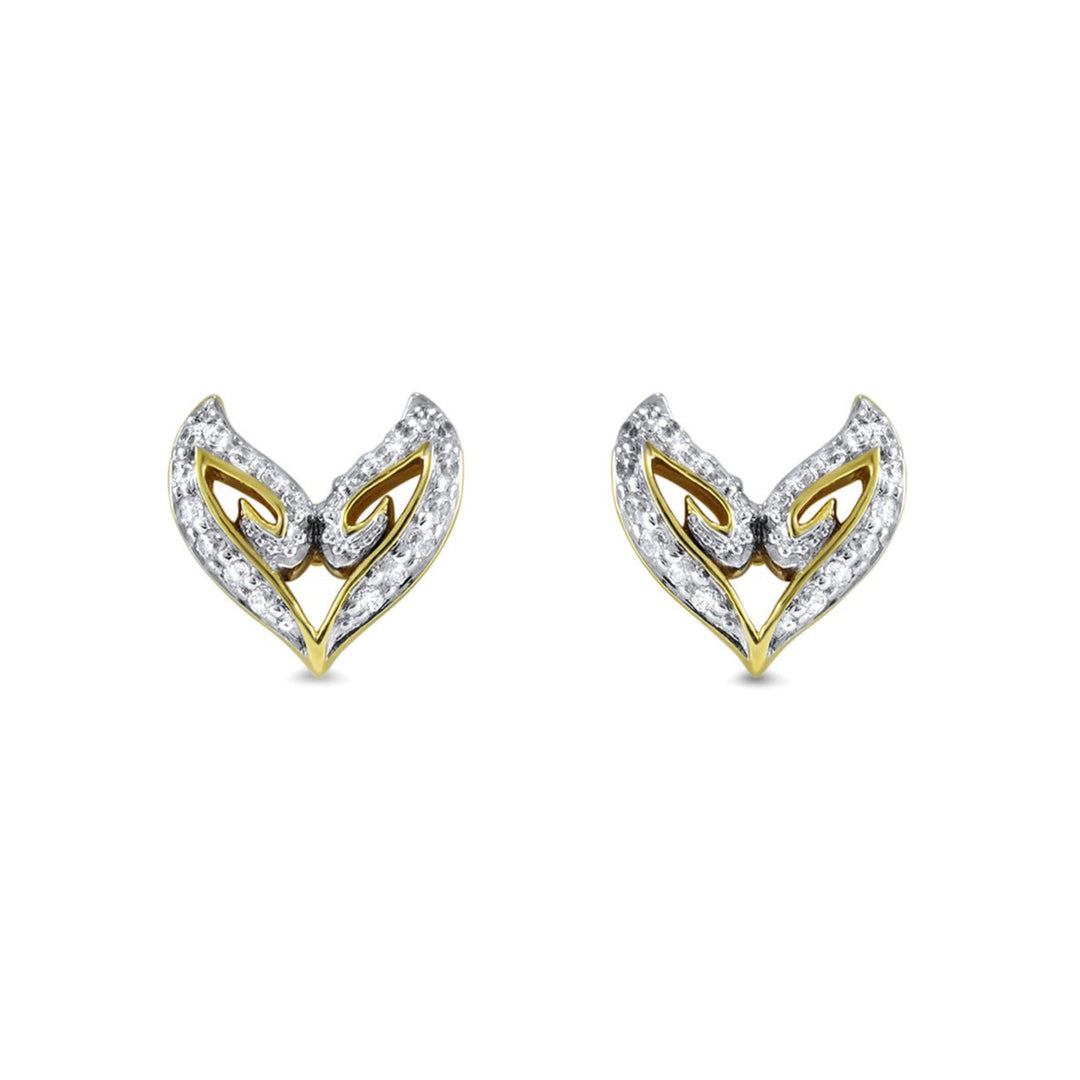 gold v stud earring