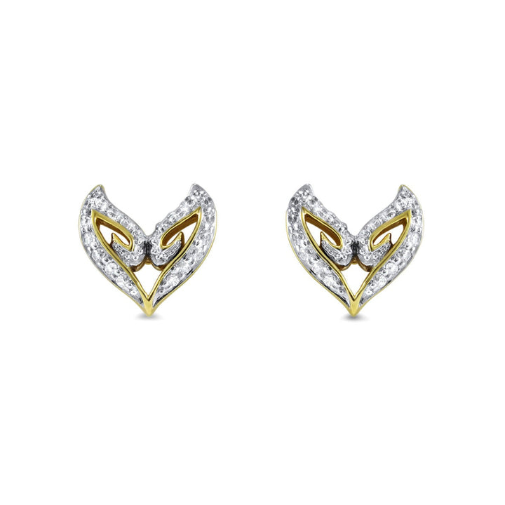gold v stud earring