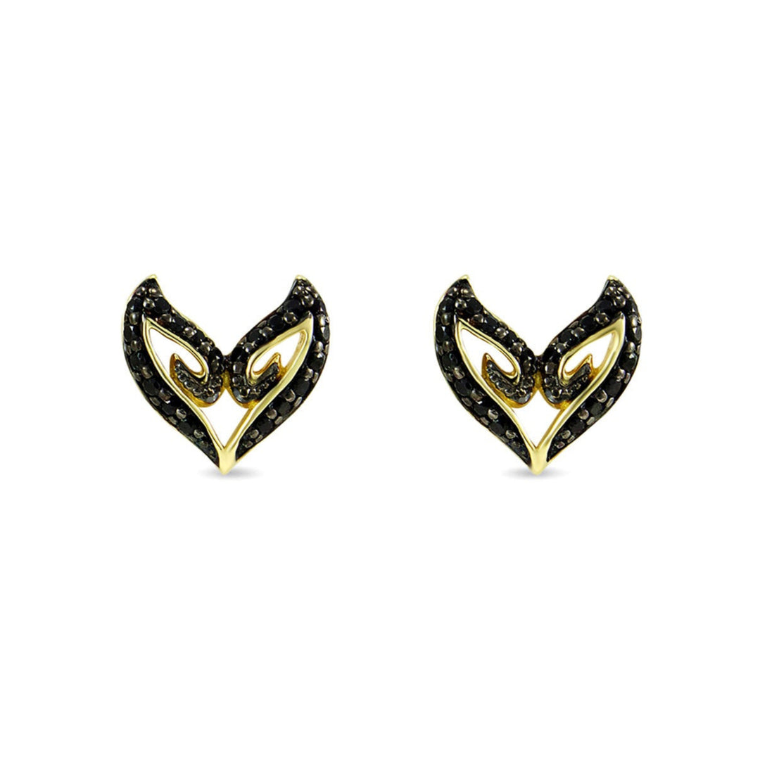 gold v stud earring