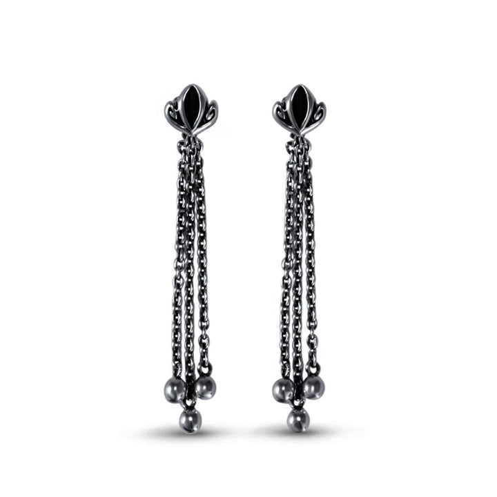 black tassel earring