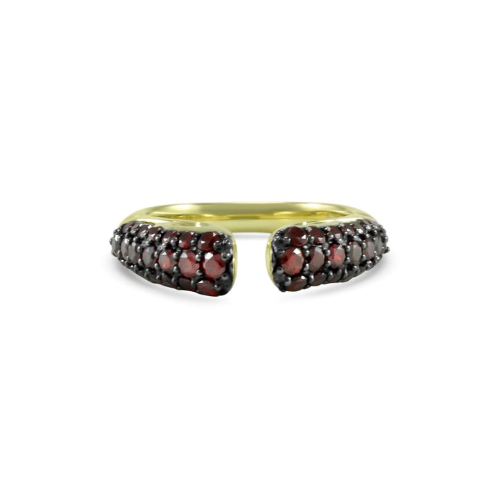 Spirit Pavé Stack Ring 5mm - 18K Gold Vermeil + CZ Rouge