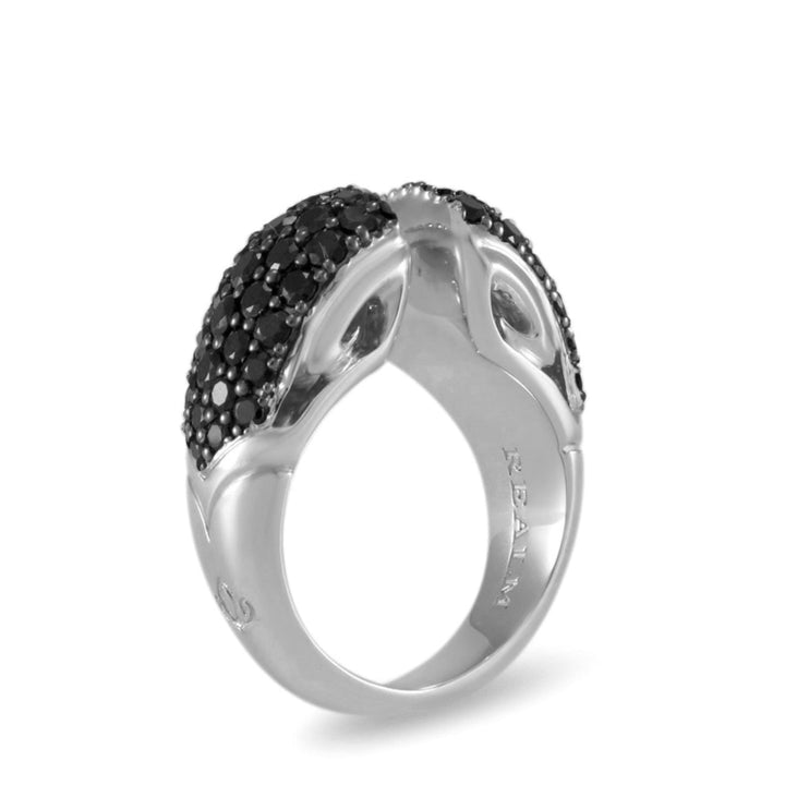 Spirit Pavé Stack Ring 13mm - Sterling Silver + CZ Noir