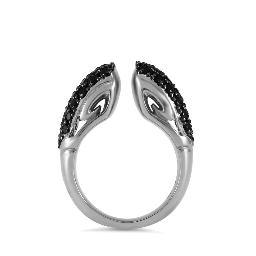 Spirit Pavé Stack Ring 13mm - Sterling Silver + CZ Noir