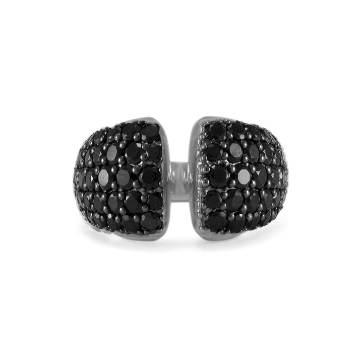 Spirit Pavé Stack Ring 13mm - Sterling Silver + CZ Noir
