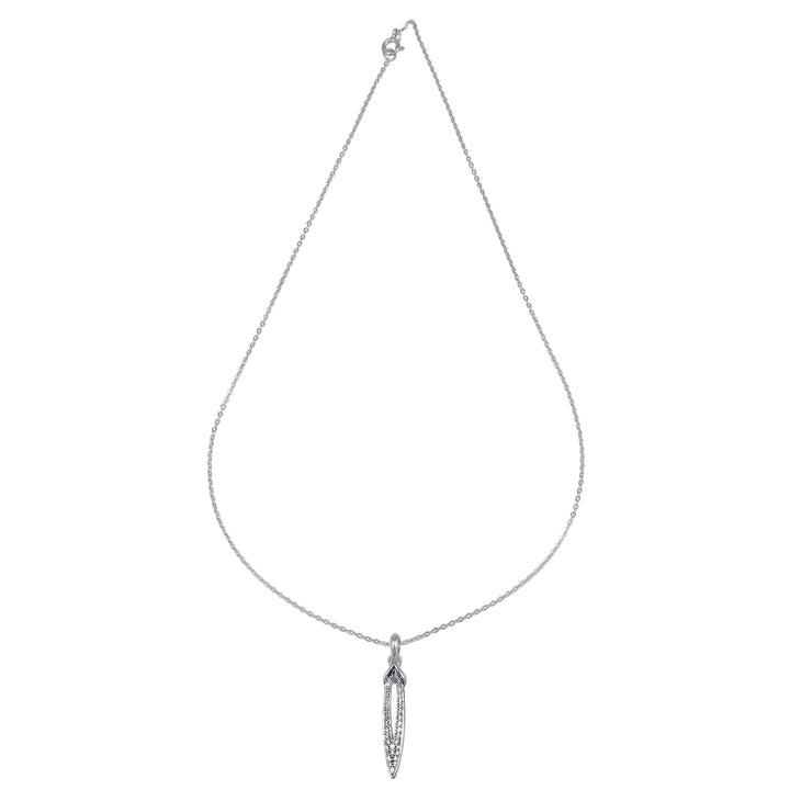 Stiletto Pavé Pendant - Sterling Silver + CZ Blanc