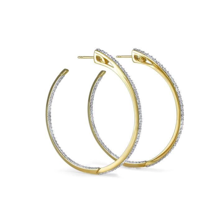 gold pave hoop earrings