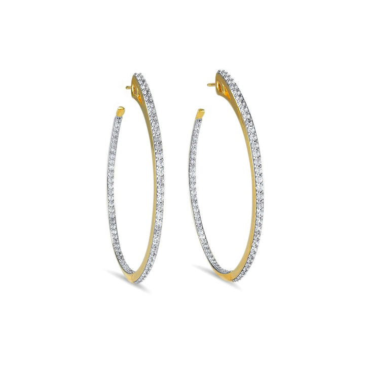 gold pave hoop earrings