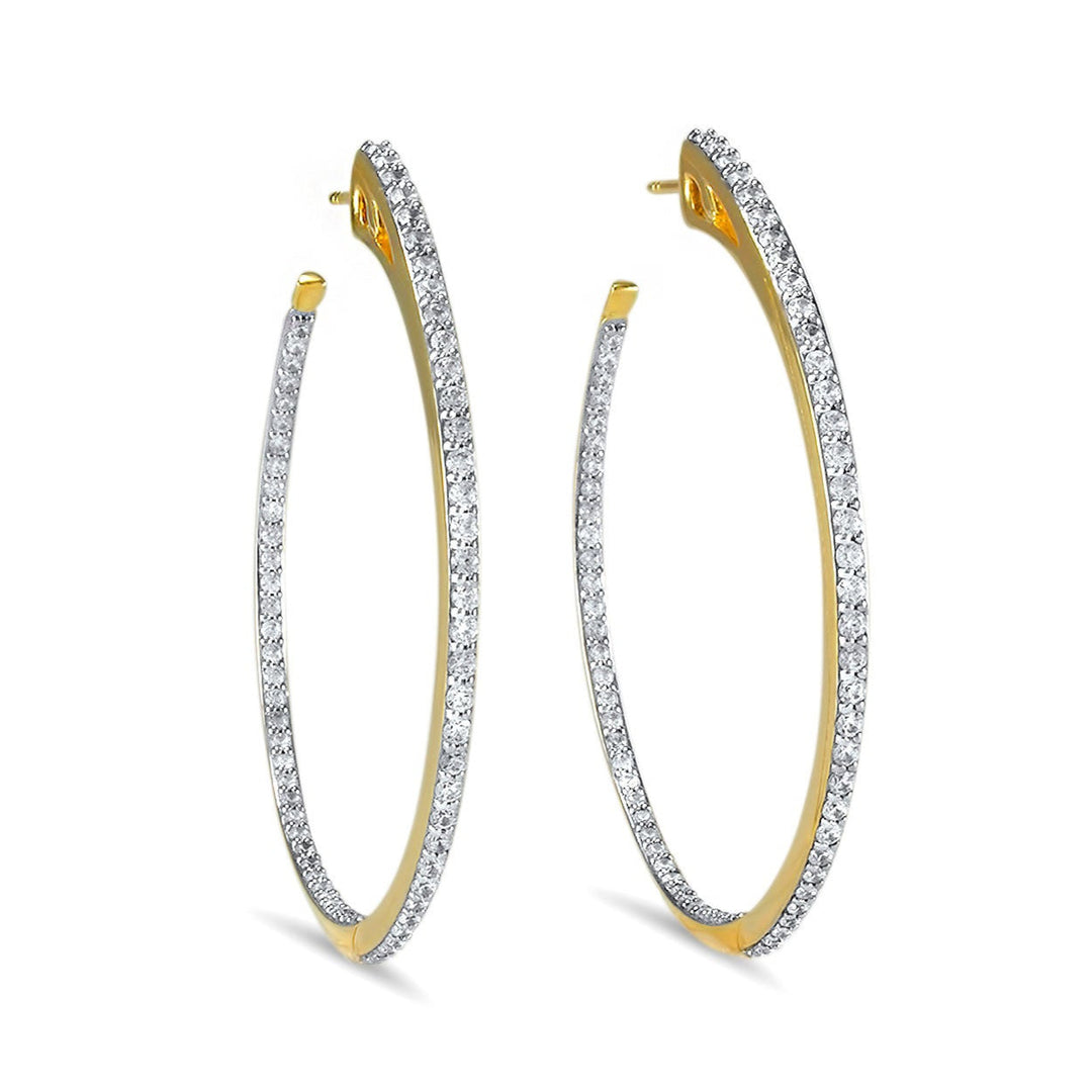 gold pave earrings