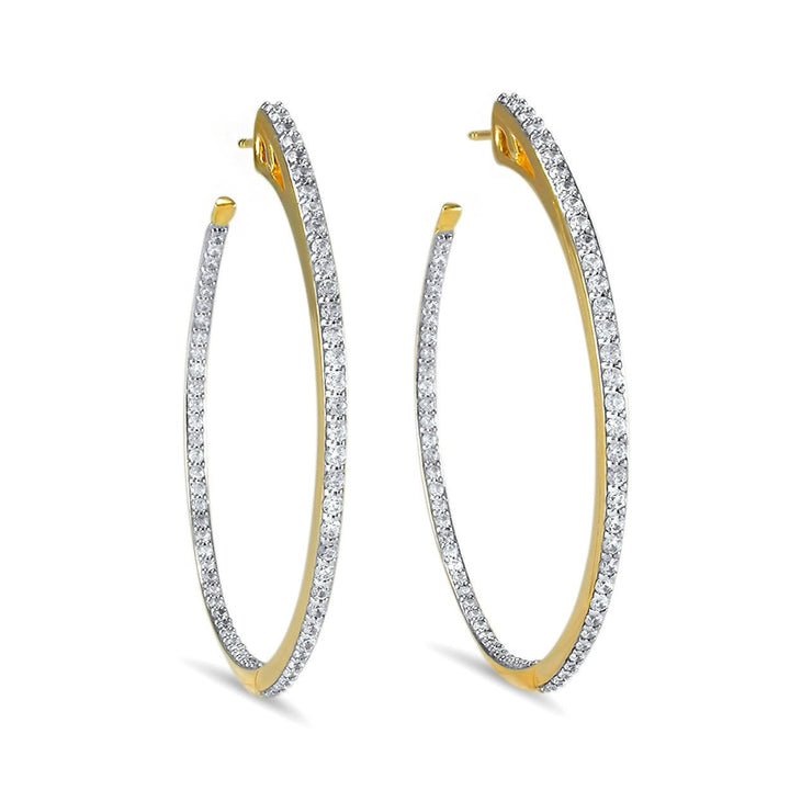 gold pave earrings