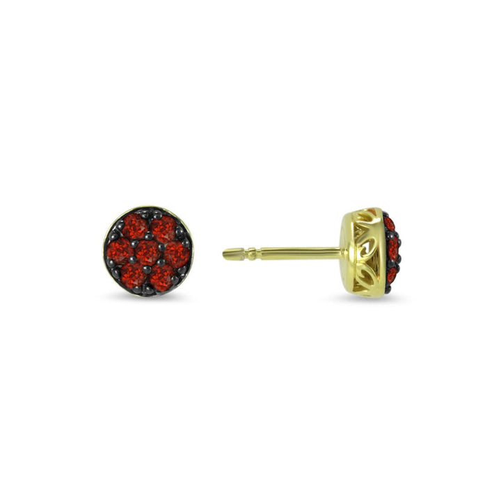 Destiny Pavé Stud Earring - 18K Gold Vermeil + CZ Rouge