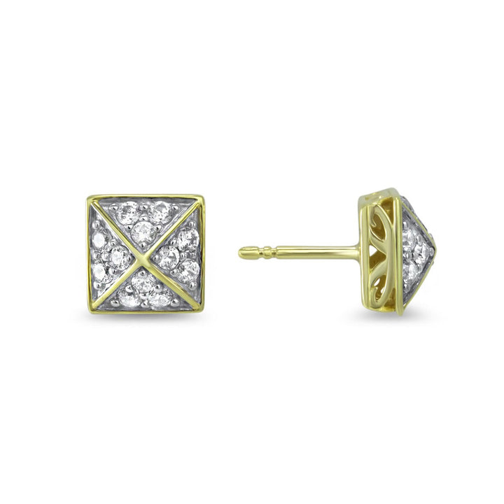 gold pave stud
