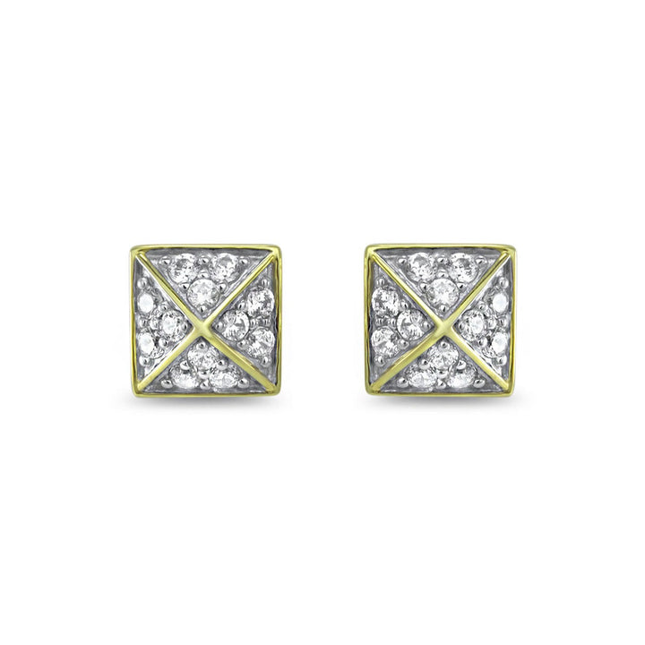 gold pave stud earrings