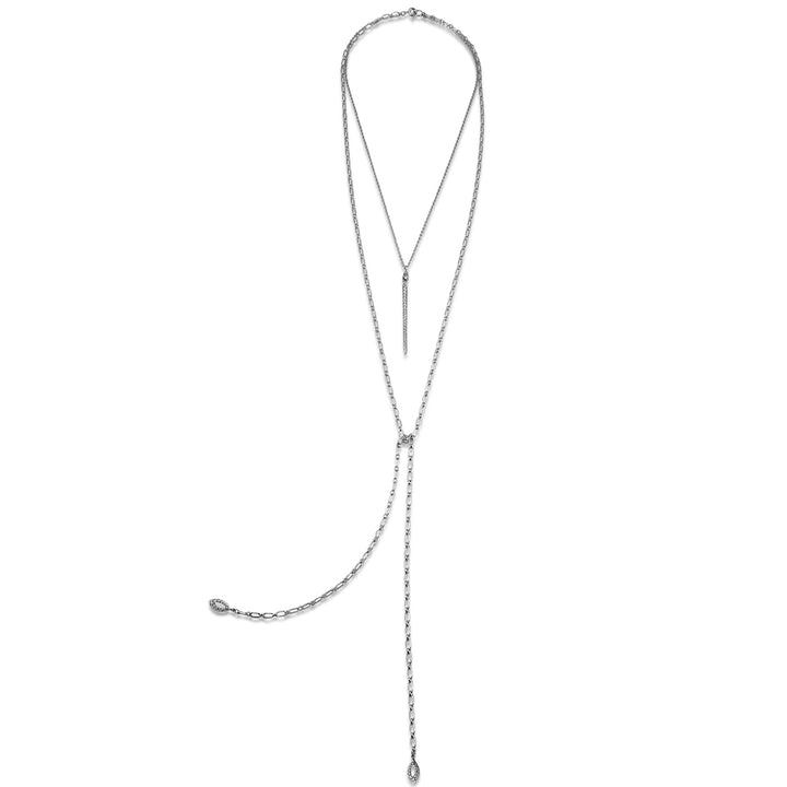 silver chain lariat