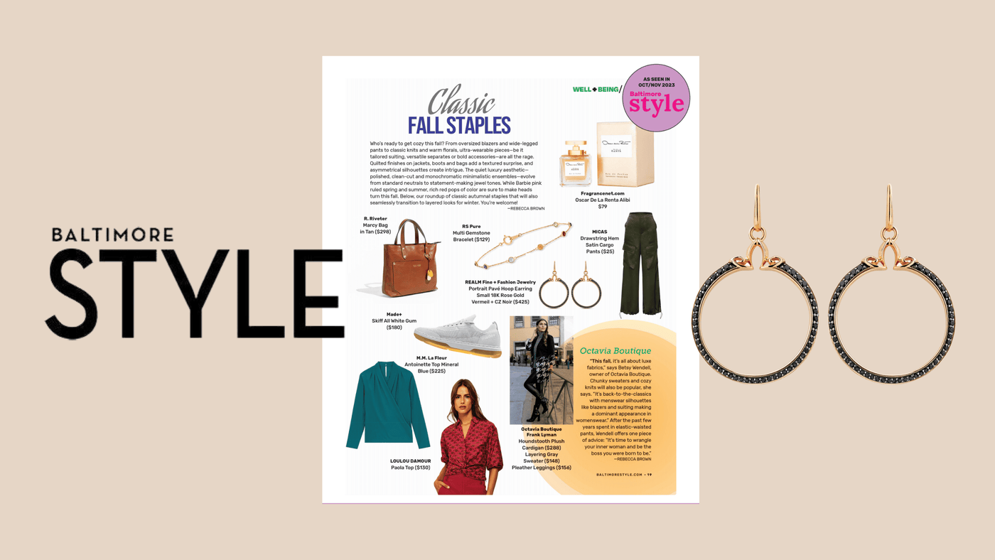 IN THE PRESS: Baltimore Style features REALM Hoops in Rose Gold + CZ Noir