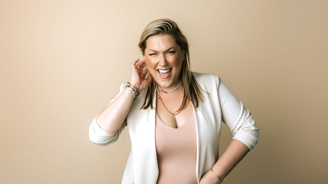 Ashley Novak, beauty entrepreneur and Real Woman of REALM, wearing REALM Fine + Fashion Jewelry.