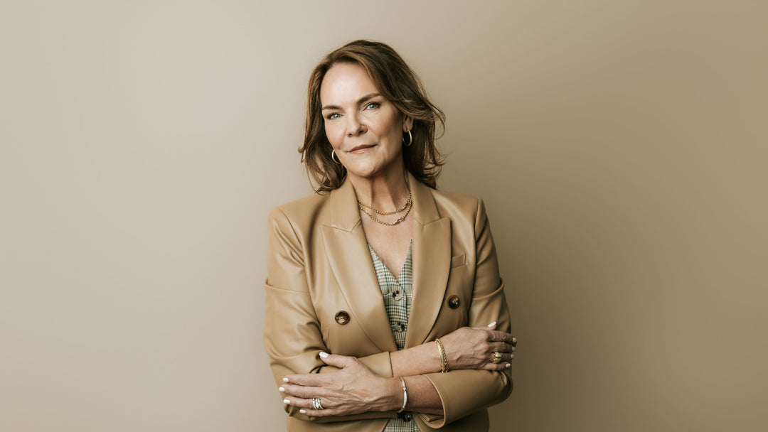 Emily Venable Biscardi wears REALM Fine + Fashion Jewelry's 18K Gold Vermeil collection — Real Woman of REALM