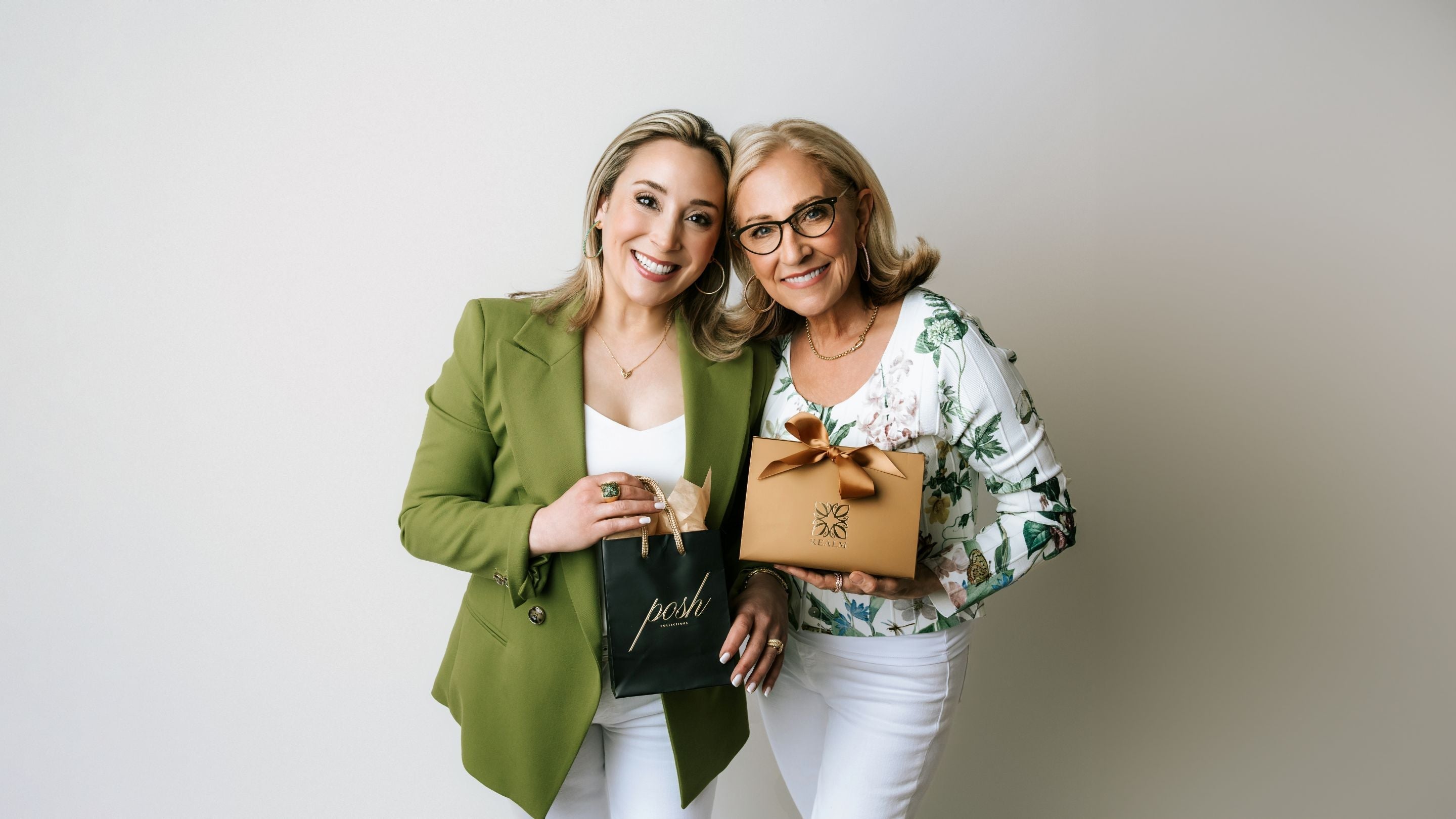 Ann King Lagos and Tina Corrado at the REALM trunk show at Posh Collections boutique in Malvern PA
