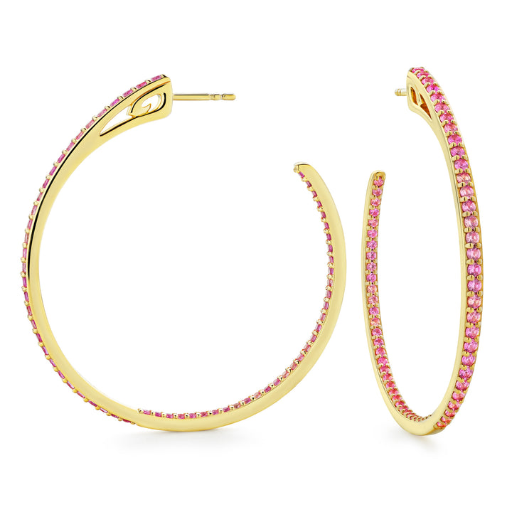 Spirit Pavé Hoop Earring 45mm - 18K Gold Vermeil + CZ Rose