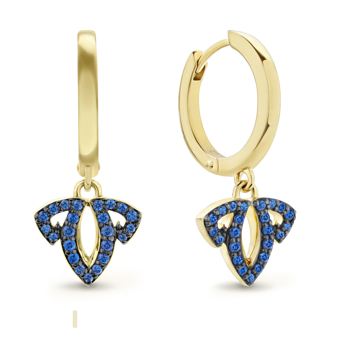 Tiara Pavé Charm Hoop Earring - 18K Gold Vermeil + CZ Azure