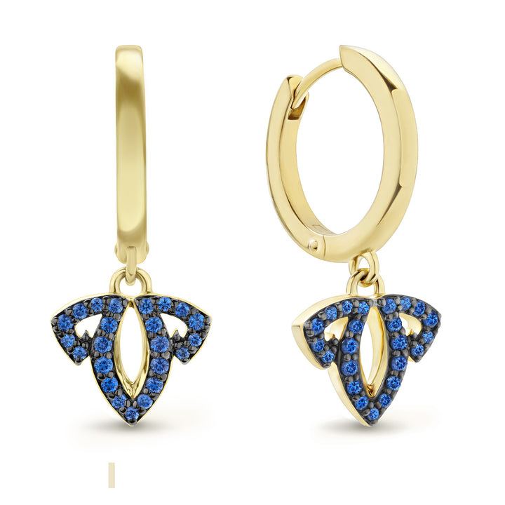 Tiara Pavé Charm Hoop Earring - 18K Gold Vermeil + CZ Azure