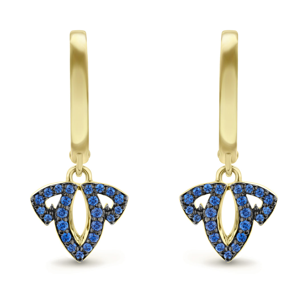 Tiara Pavé Charm Hoop Earring - 18K Gold Vermeil + CZ Azure