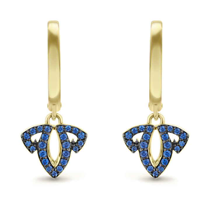Tiara Pavé Charm Hoop Earring - 18K Gold Vermeil + CZ Azure