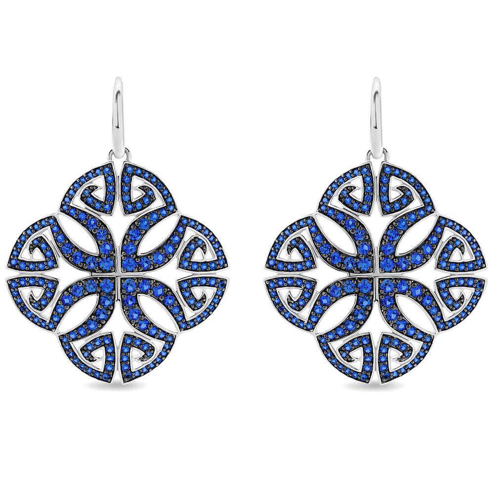 blue drop silver earring