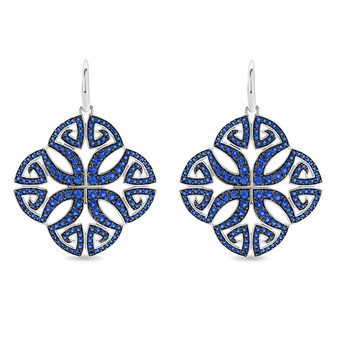 blue drop silver earring