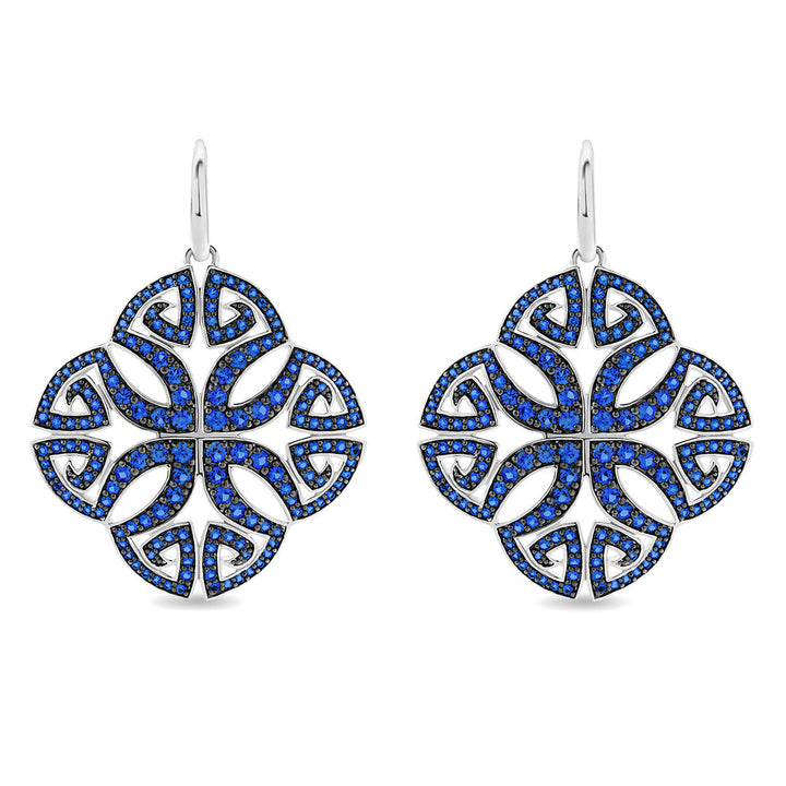 blue drop silver earring