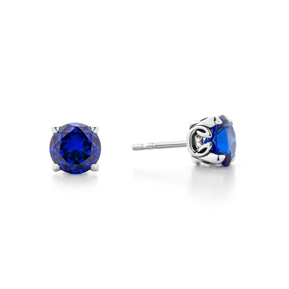 blue faceted stud