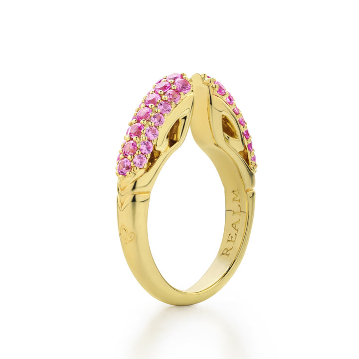 Spirit Pavé Stack Ring 5mm - 18K Gold Vermeil + CZ Rose