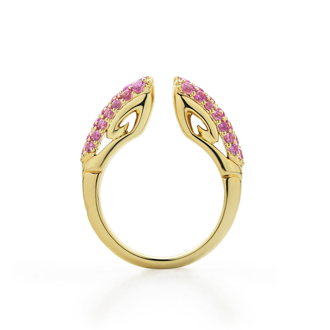 Spirit Pavé Stack Ring 5mm - 18K Gold Vermeil + CZ Rose