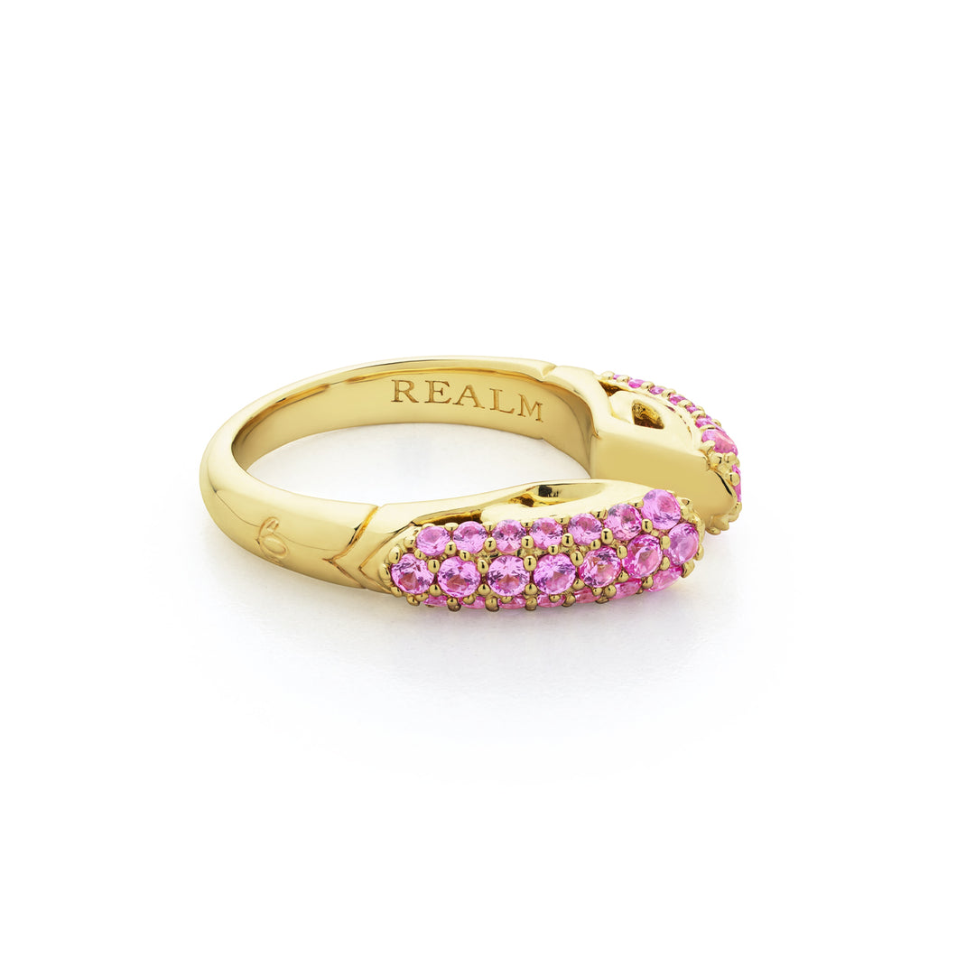 Spirit Pavé Stack Ring 5mm - 18K Gold Vermeil + CZ Rose