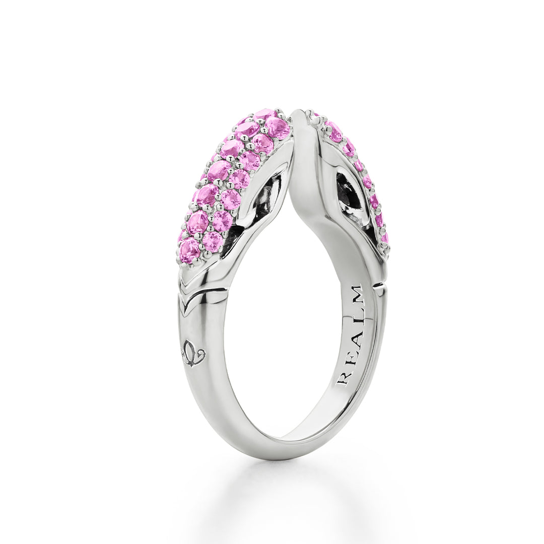 Spirit Pavé Stack Ring 5mm - Sterling Silver + CZ Rose
