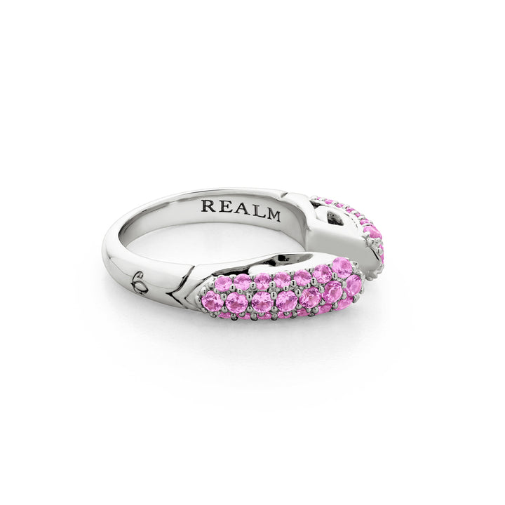 Spirit Pavé Stack Ring 5mm - Sterling Silver + CZ Rose