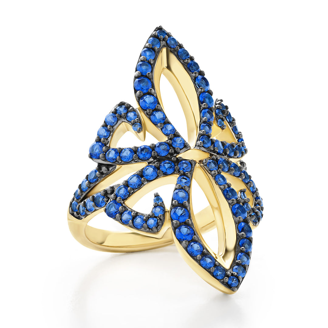 Gala Pavé Ring - 18K Gold Vermeil + CZ Azure