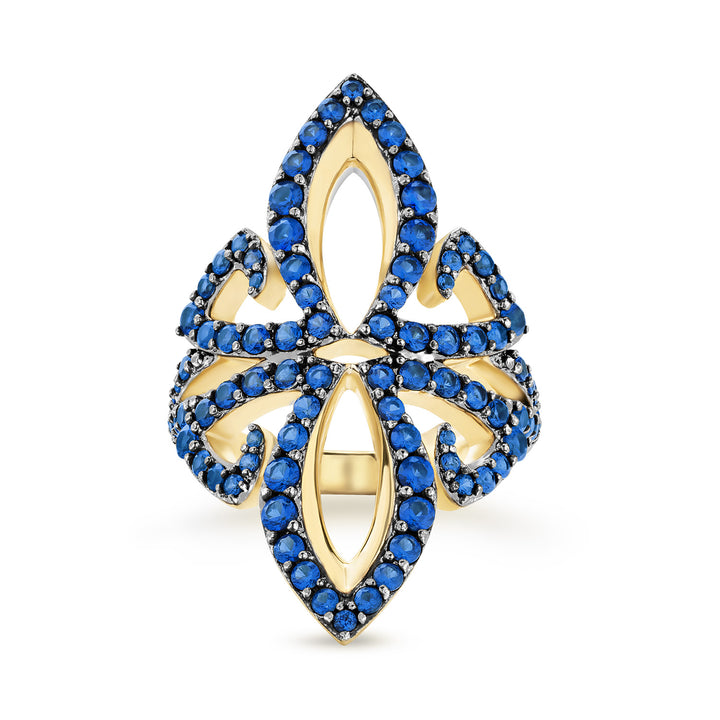 Gala Pavé Ring - 18K Gold Vermeil + CZ Azure