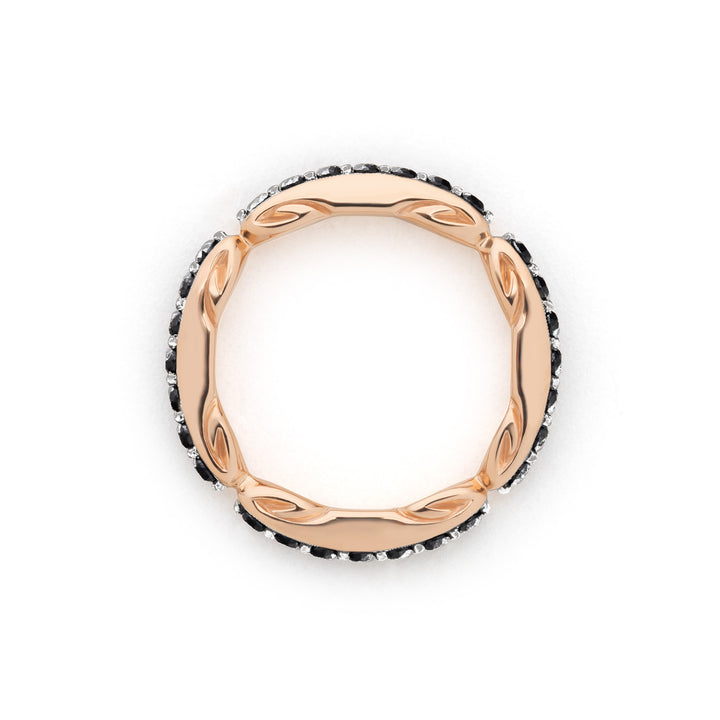 Ever Pavé Stack Ring 3.25mm - 18K Rose Gold Vermeil + CZ Noir