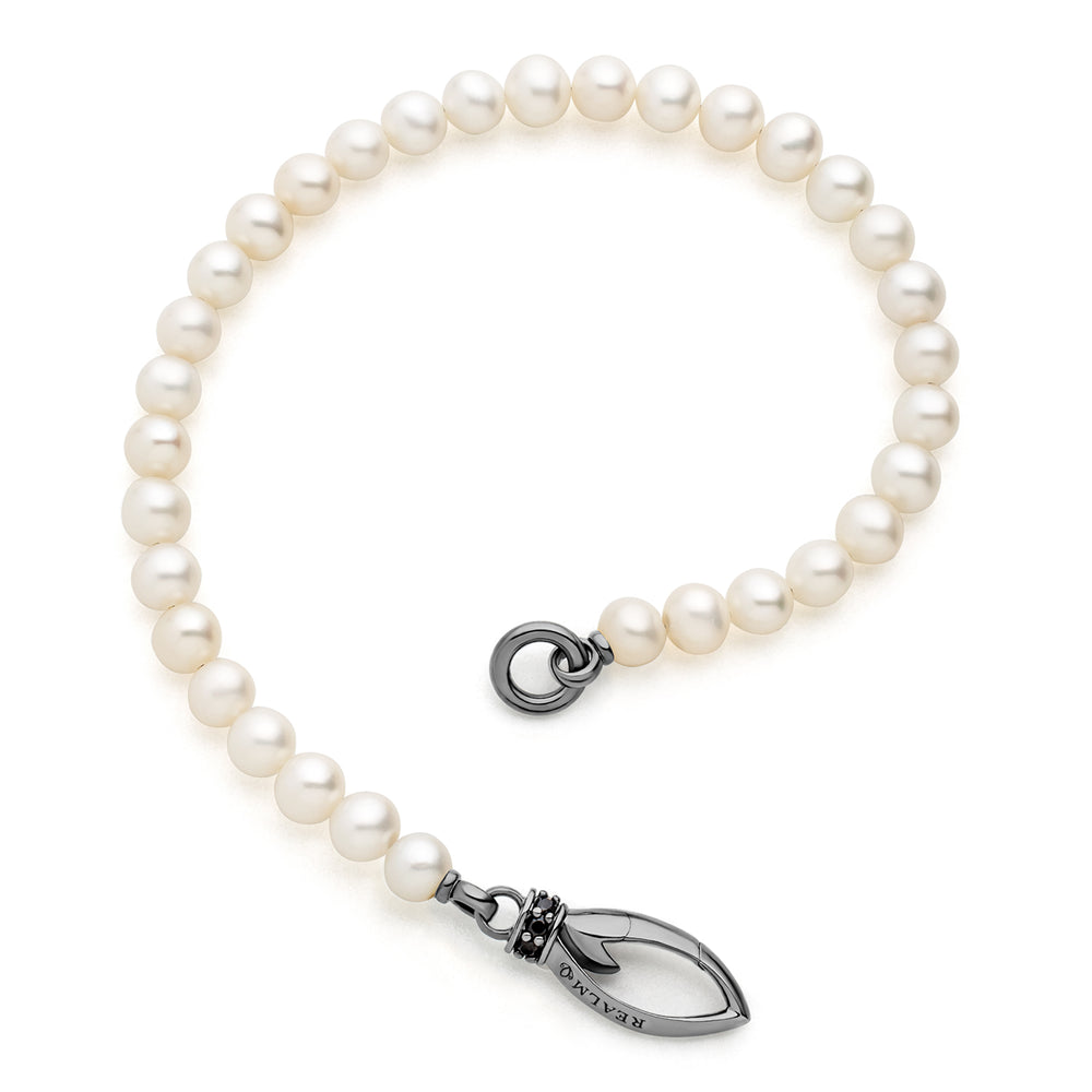 black ruthenium pearl bracelet
