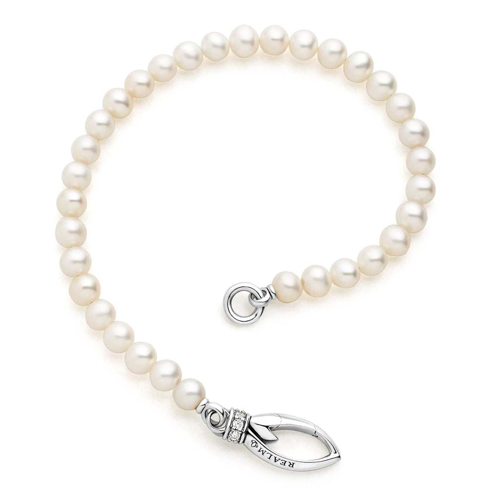 silver pearl bracelet