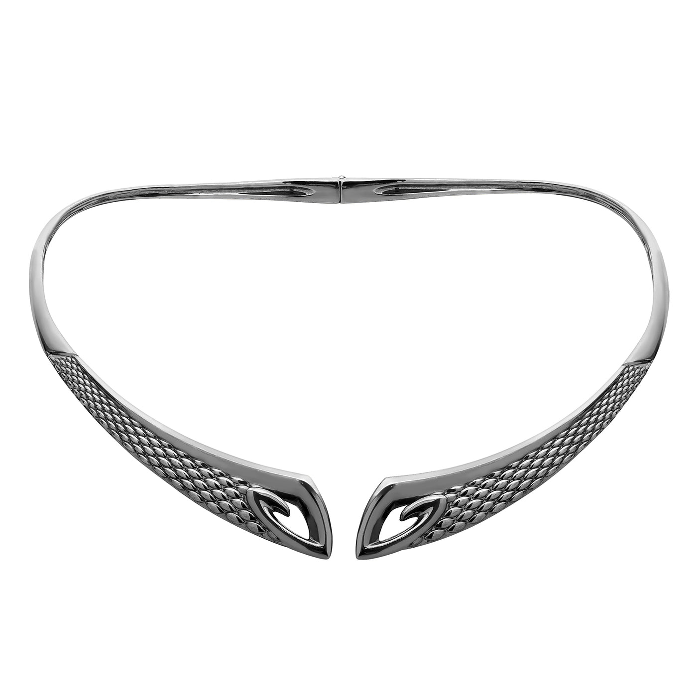 black ruthenium collar necklace