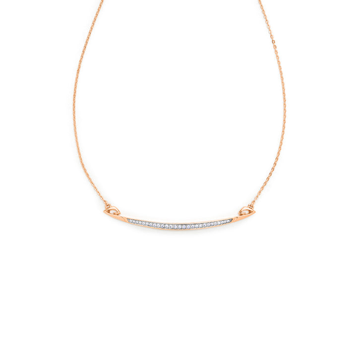 Crescent Pavé Necklace Large - 18K Rose Gold Vermeil + CZ Blanc