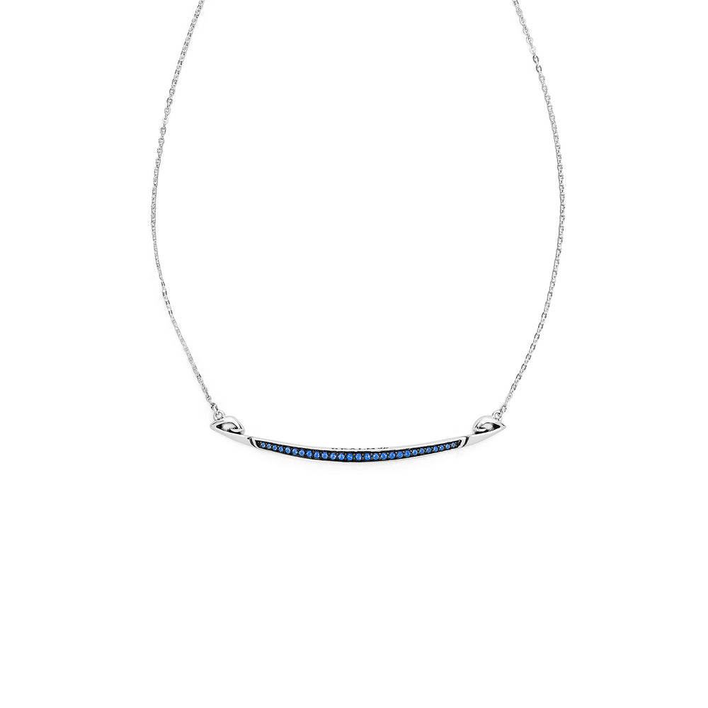 bar neckalce wih blue stones