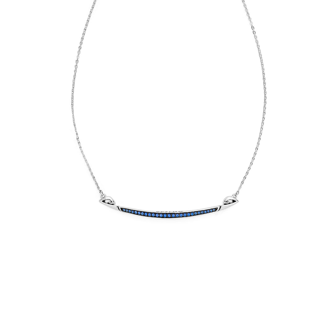 bar neckalce wih blue stones