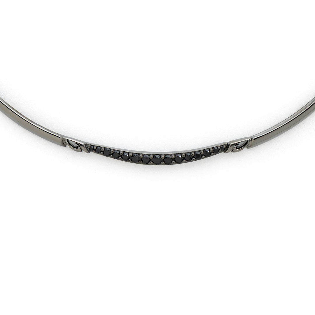 Crescent Pavé Choker - Black Ruthenium + CZ Noir