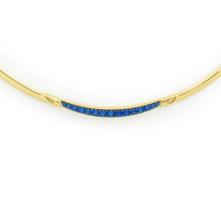 gold choker with blue stones